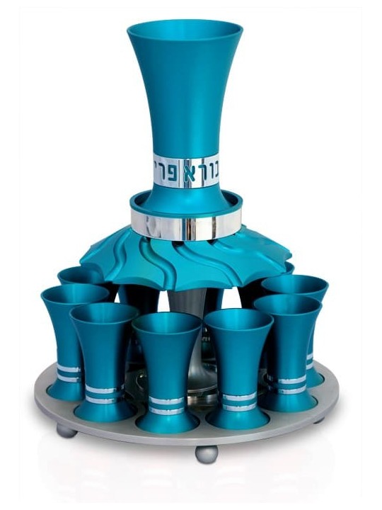Ensemble de fontaine à vin avec 10 mini tasses et bénédiction, fontaines de Kiddouch, I