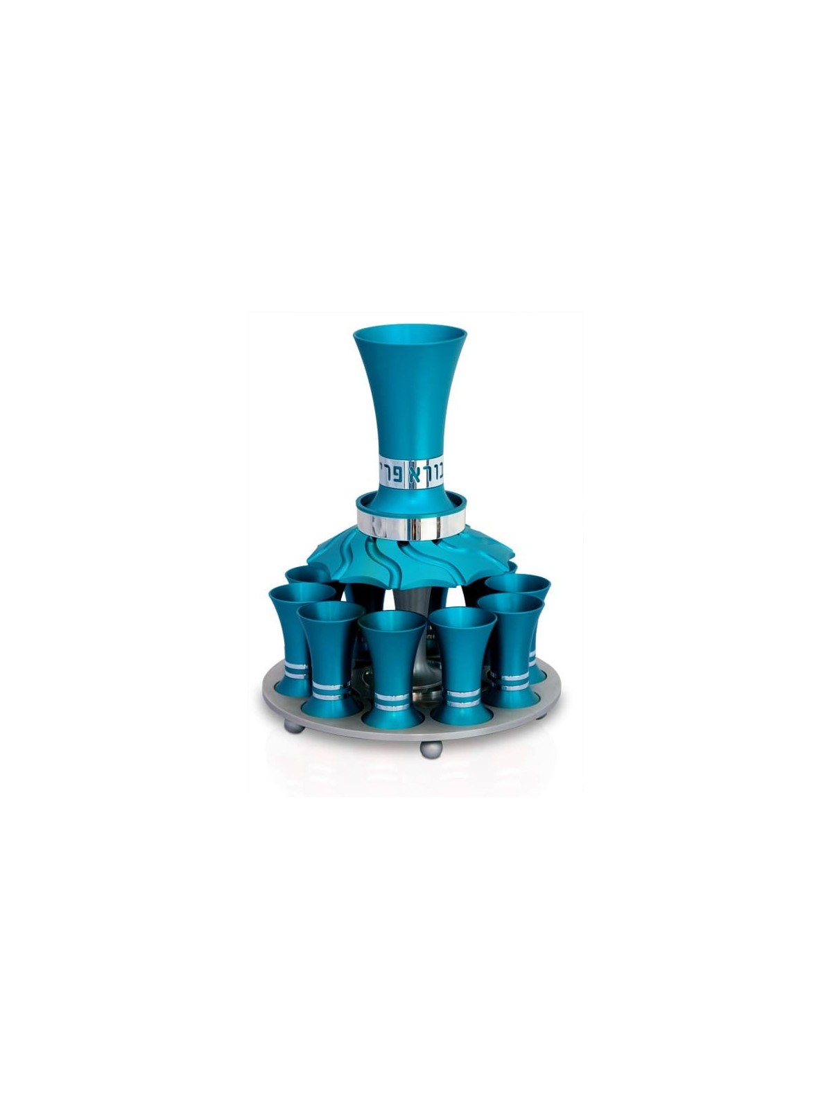 Wine Fountain Set With 10 Mini Cups & Blessing , Kiddush Fountains , I