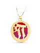 Collier Chai en or émail coloré, cadeaux Tu B'Av, Judaica israélien