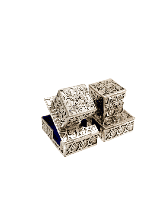 Boîtes de téfilines inspirées de la nature en argent sterling, téfilines et téfilines