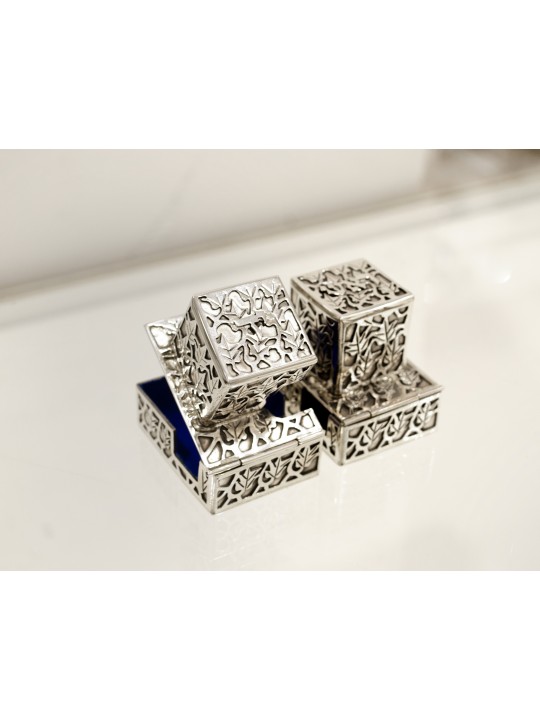 Boîtes de téfilines inspirées de la nature en argent sterling, téfilines et téfilines