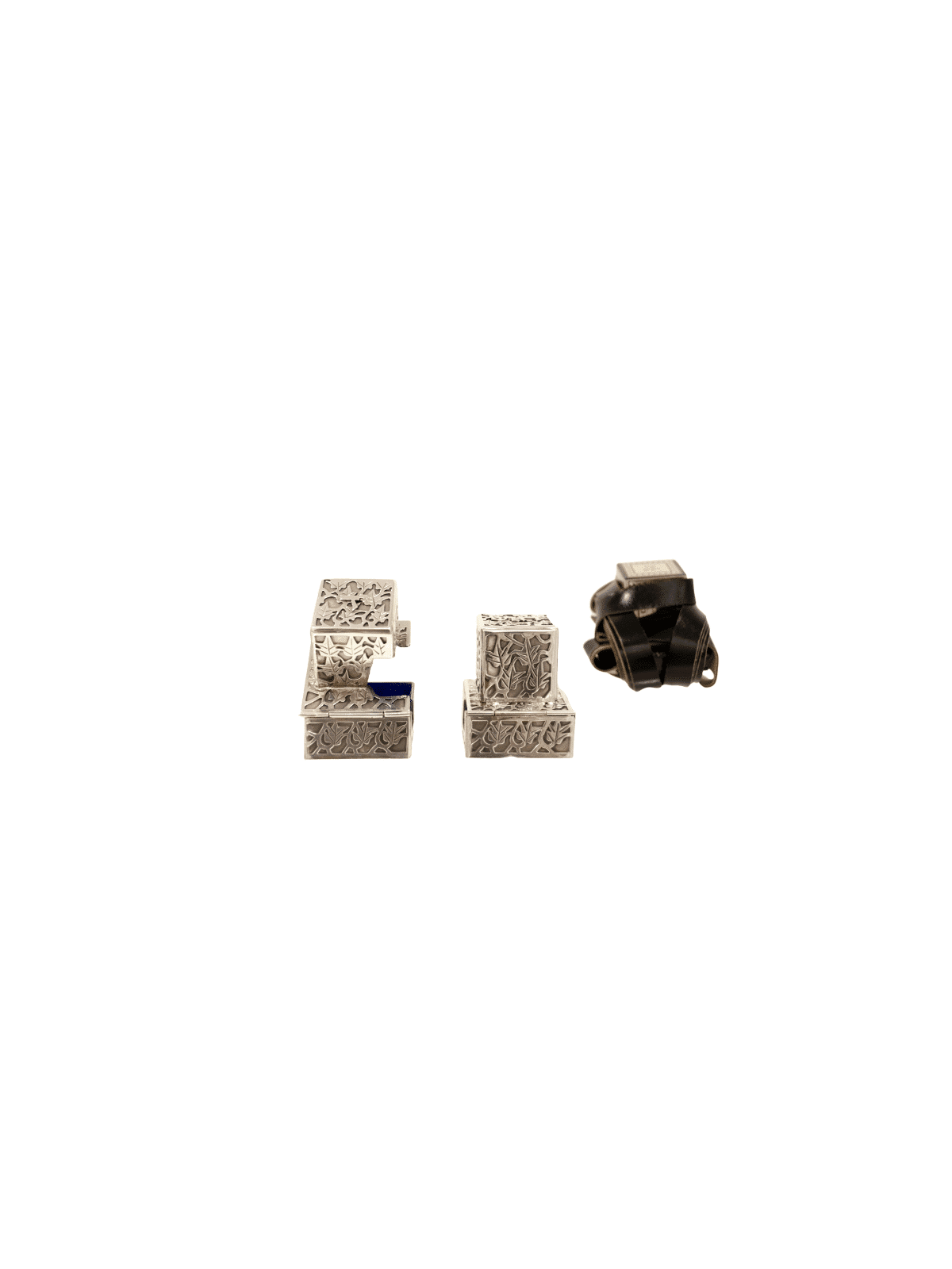 Boîtes de téfilines inspirées de la nature en argent sterling, téfilines et téfilines