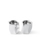 Mini bougeoirs géométriques modernes en argent massif pour bougies de Shabbat