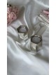 Mini bougeoirs géométriques modernes en argent massif pour bougies de Shabbat