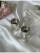Mini bougeoirs géométriques modernes en argent massif pour bougies de Shabbat