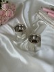 Mini bougeoirs géométriques modernes en argent massif pour bougies de Shabbat