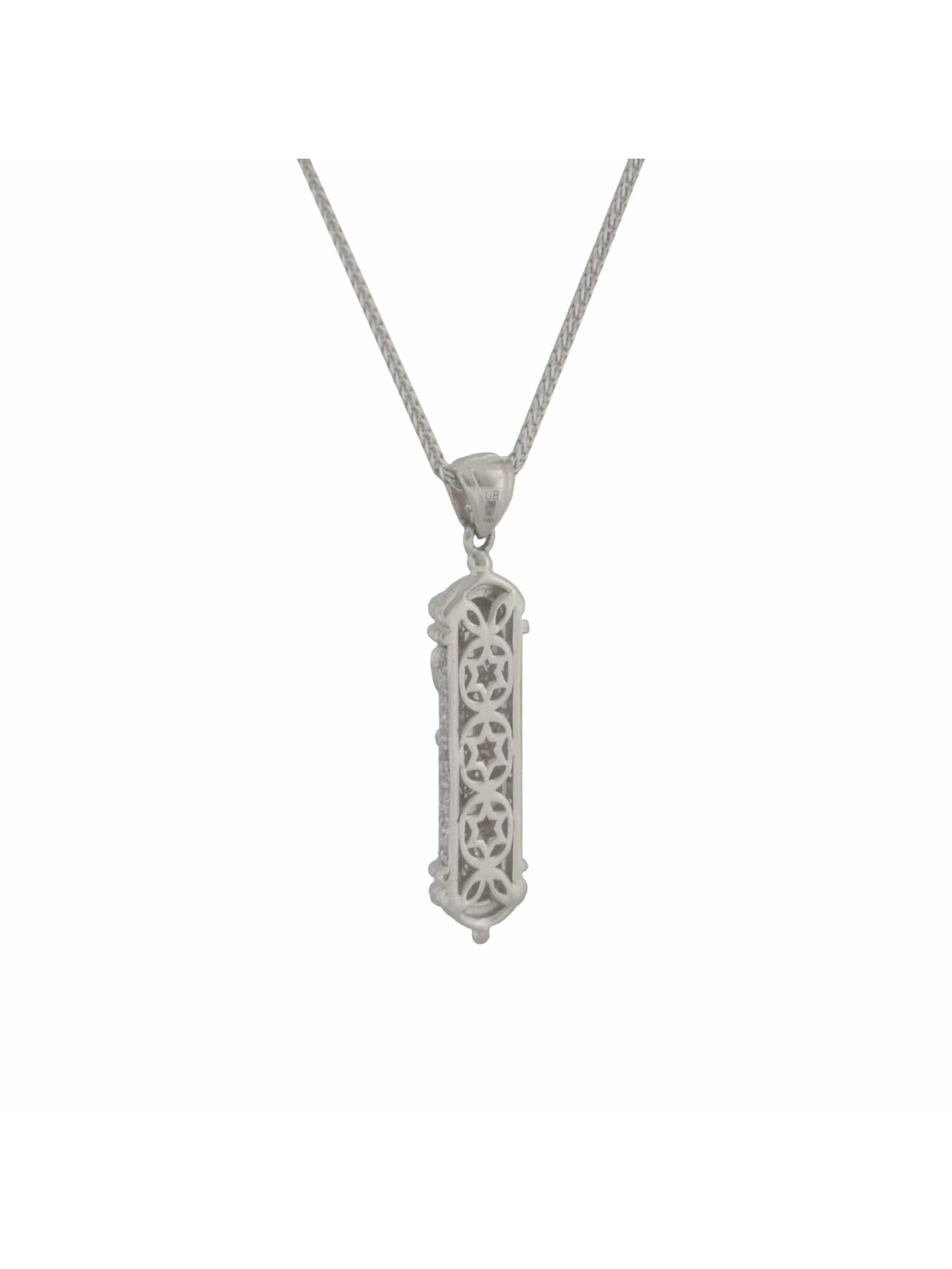 Pendentif rouleau de Torah en or jaune 14 carats avec Di blanc, cadeaux Tu B'Av, I