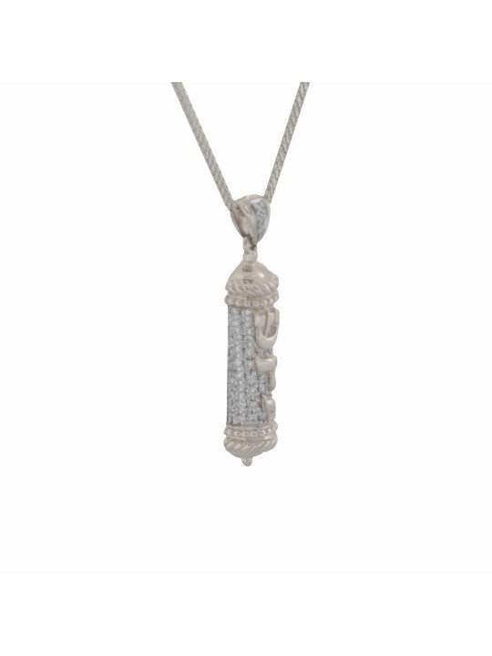 Pendentif rouleau de Torah en or jaune 14 carats avec Di blanc, cadeaux Tu B'Av, I