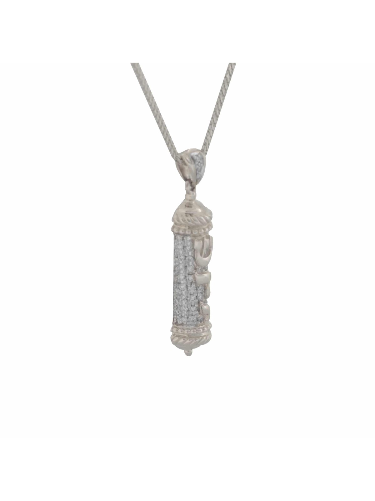 Pendentif rouleau de Torah en or jaune 14 carats avec Di blanc, cadeaux Tu B'Av, I