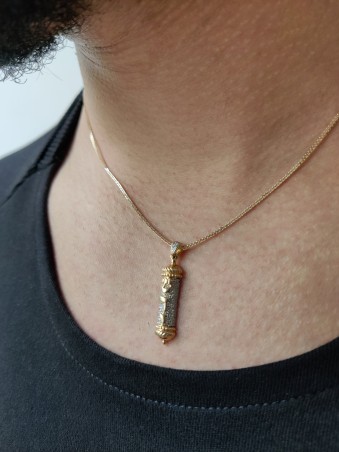 Pendentif Mezuzah en or avec diamants scintillants, cadeaux Tu B'Av, Israël