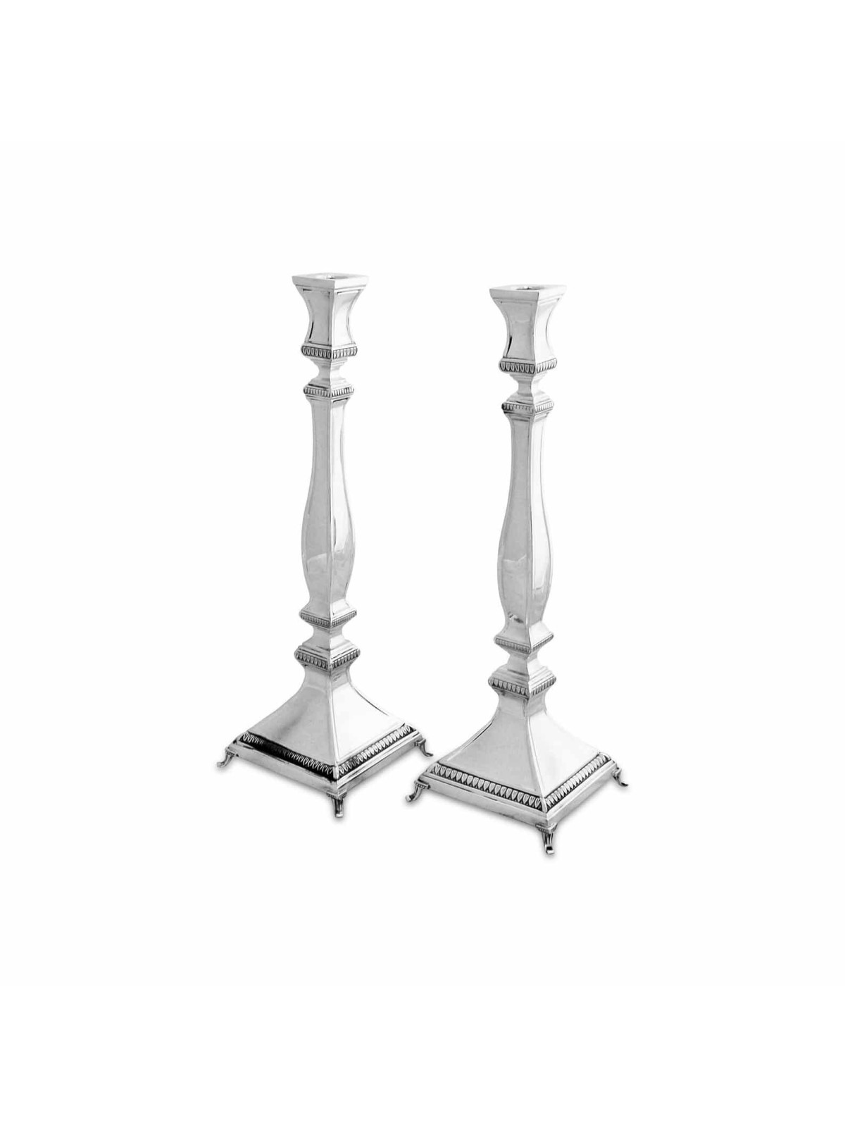 Sterling Silver Tall Candlesticks for Shabbat , Passover Gifts , Israe