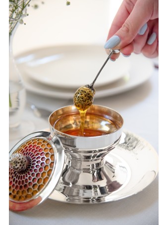 Plat en nid d’abeille orange et rouge en argent sterling, cadeaux Tu B’Av, israélien