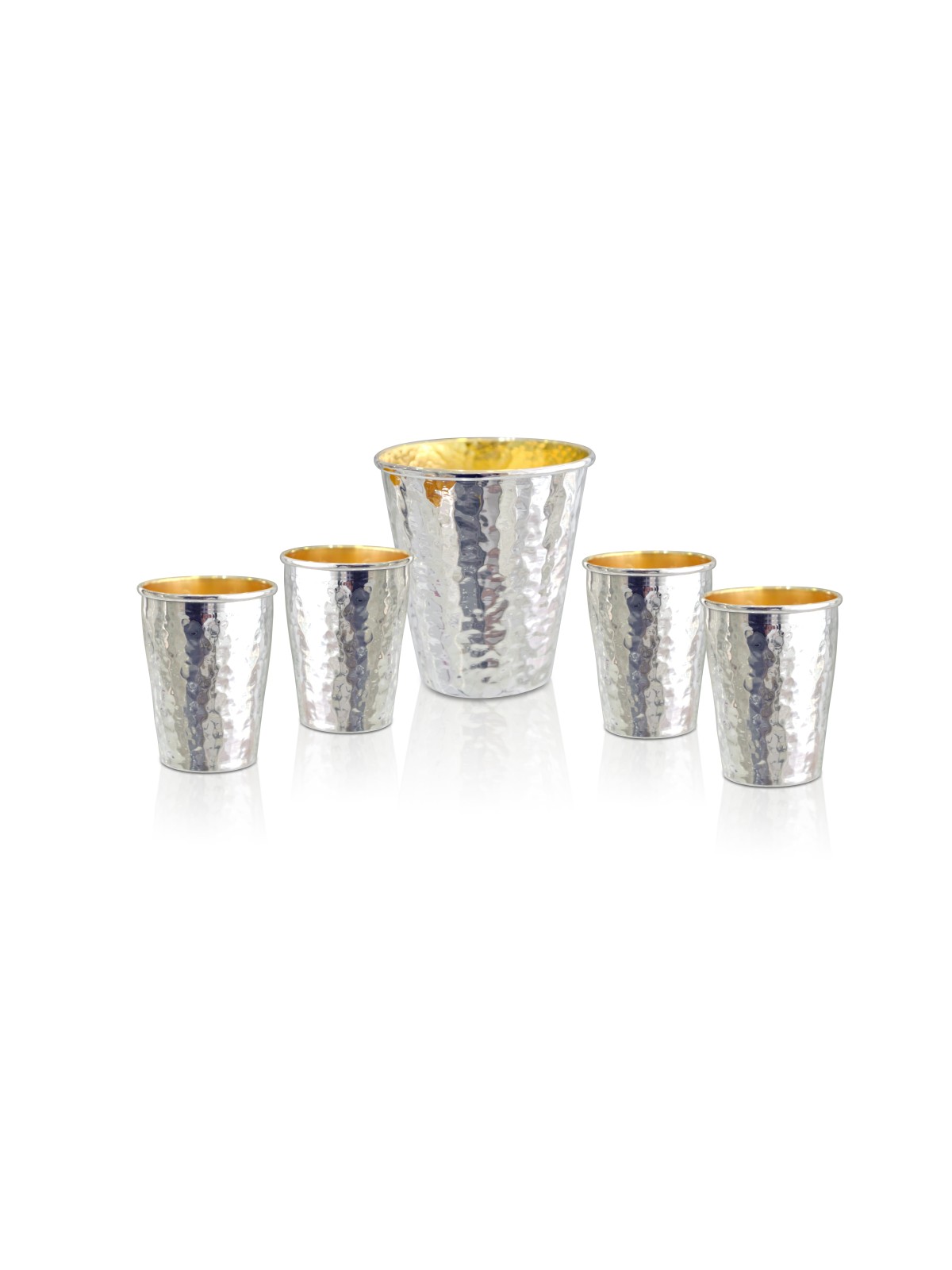 Classic Hammered Silver Kiddush Cup and Liquors Se , Passover Gifts ,