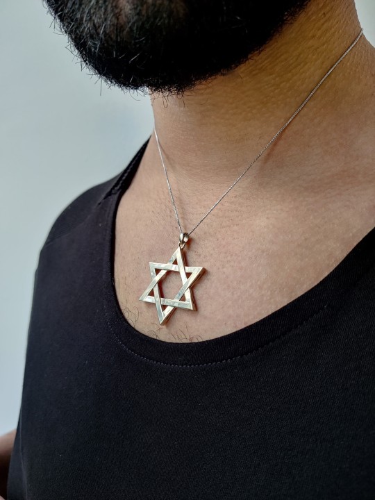 Étoile de David classique extra large en or blanc 14 carats p , Cadeaux Tu B'Av , I