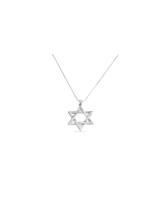 Étoile de David classique extra large en or blanc 14 carats p , Cadeaux Tu B'Av , I