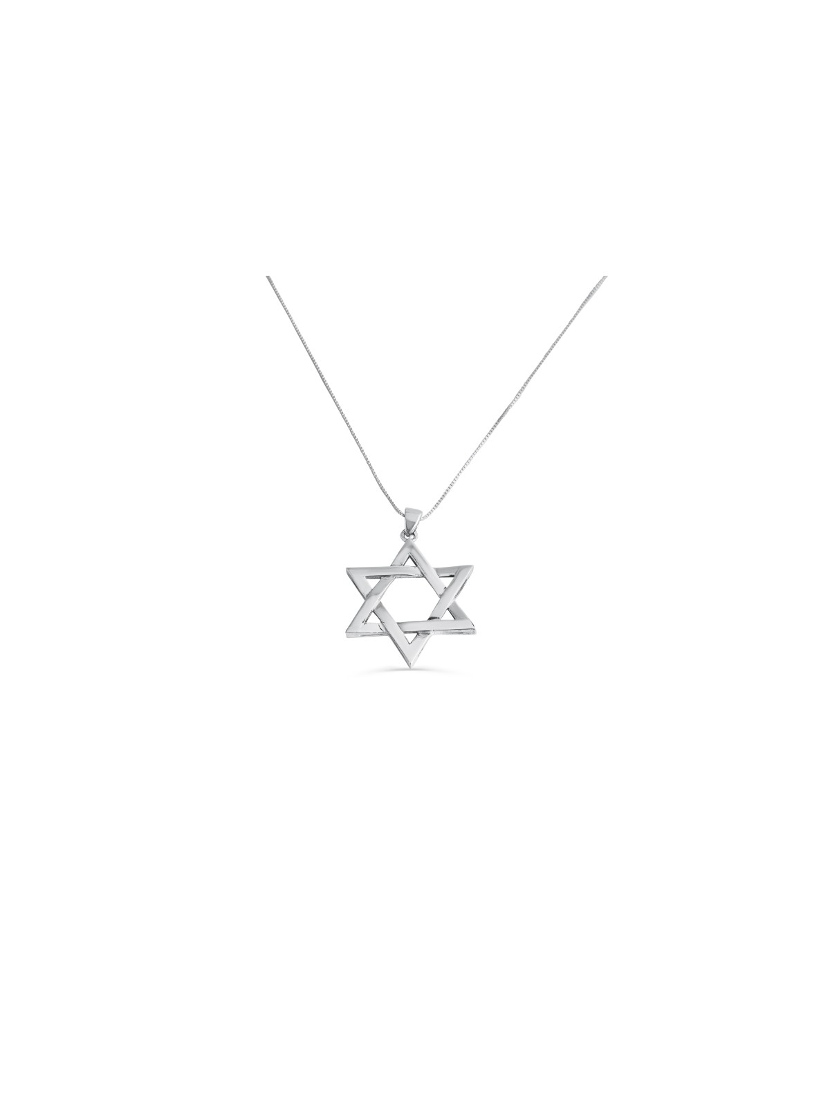 Étoile de David classique extra large en or blanc 14 carats p , Cadeaux Tu B'Av , I