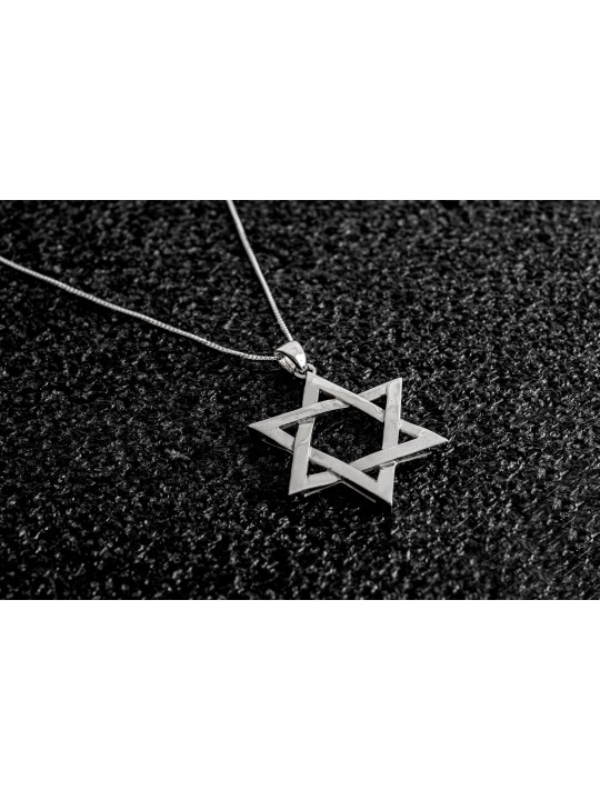 Étoile de David classique extra large en or blanc 14 carats p , Cadeaux Tu B'Av , I