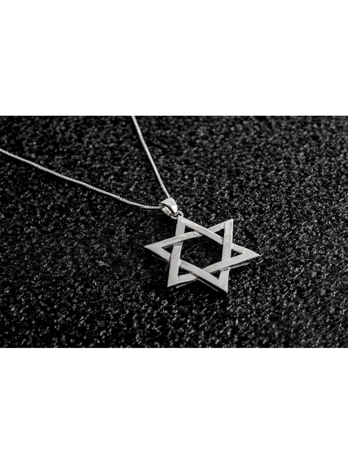 Étoile de David classique extra large en or blanc 14 carats p , Cadeaux Tu B'Av , I