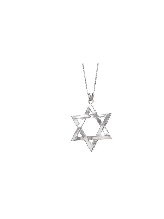 Étoile de David classique extra large en or blanc 14 carats p , Cadeaux Tu B'Av , I