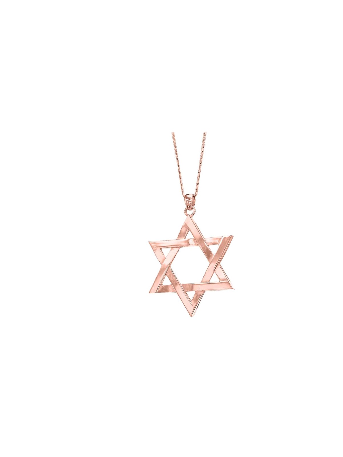 מגן דוד קלאסי זהב לבן 14 קראט גדול במיוחד פ , מתנות ט"ו באב , א