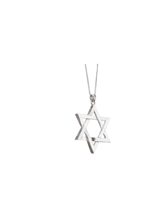 Étoile de David classique extra large en or blanc 14 carats p , Cadeaux Tu B'Av , I