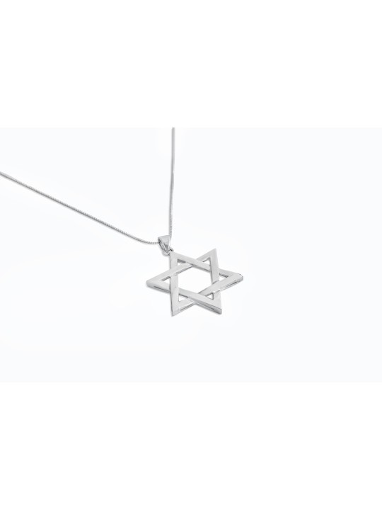 Étoile de David classique extra large en or blanc 14 carats p , Cadeaux Tu B'Av , I