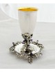 Argent sterling avec pierres d'améthyste de coupe de Kiddouch, cadeaux de Pâque, est