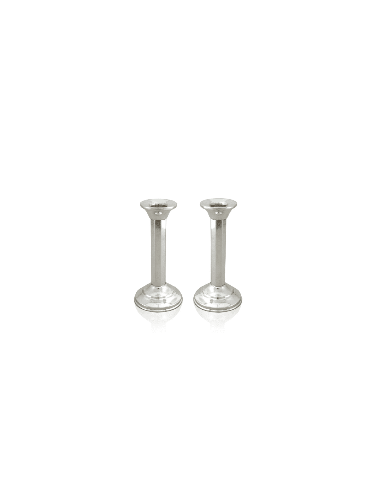 Large Sabbath Candlesticks and Tray , Sterling Silver Candlesticks , I