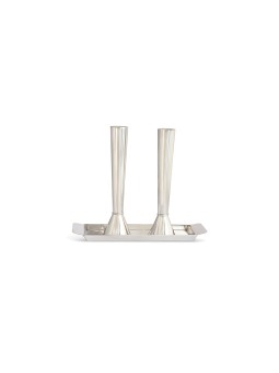 Modern and Plain Sterling Silver Shabbat Candlesti , Modern Candlestic