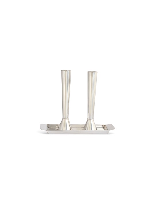 Candlesti de Shabbat en argent sterling moderne et simple, chandelier moderne