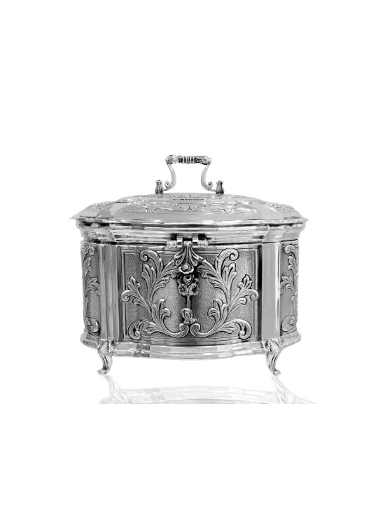 Boîte Etrog en argent sterling 925 avec D floral unique, cadeaux Tu B'Av, I
