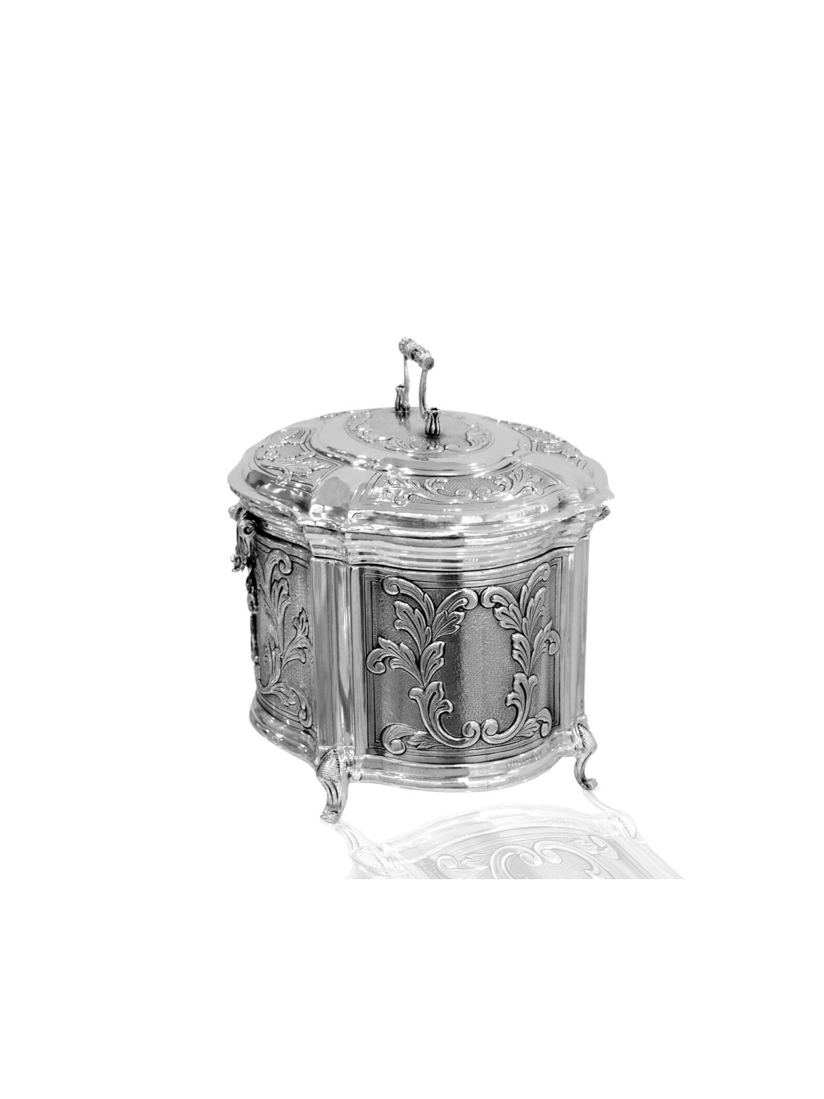 Boîte Etrog en argent sterling 925 avec D floral unique, cadeaux Tu B'Av, I