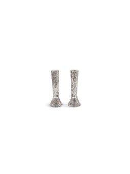 Bougies martelées élégantes d'argent sterling de finition, argent sterling C