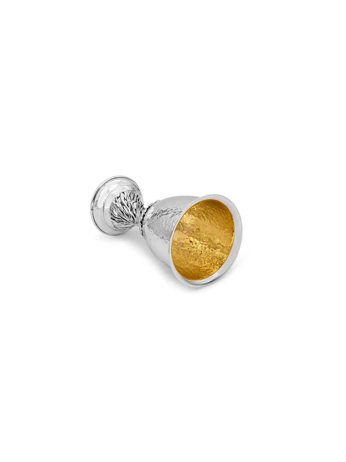 Grand ensemble de coupes Elijah en argent inspiré de la nature, tasses de Kiddouch modernes, est