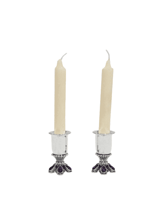 Small Luxurious Candlesticks with Amethyst Stones , Passover Gifts , I