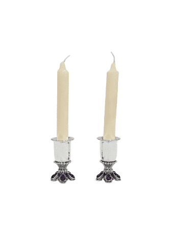 Petits bougeoirs luxueux avec pierres d'améthyste, cadeaux de Pâque, I