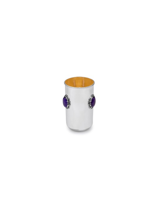 Ensemble de coupes de Kiddouch pour Shabbat avec Big Amethyst Ston, cadeaux de Pâque,