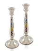 Grands chandeliers émaillés colorés, chandeliers en argent sterling,