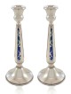 Grands chandeliers émaillés colorés, chandeliers en argent sterling,