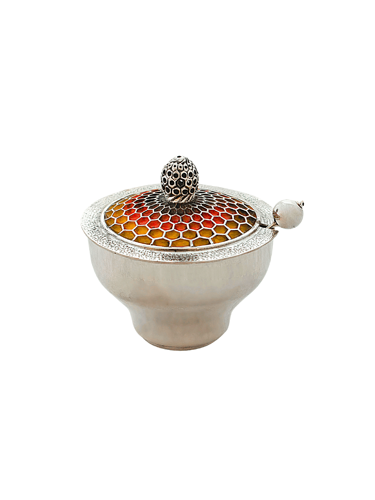 Silver Bee Hive Hammered Honey Dish avec plateau , Tu B'Av Gifts , Israël
