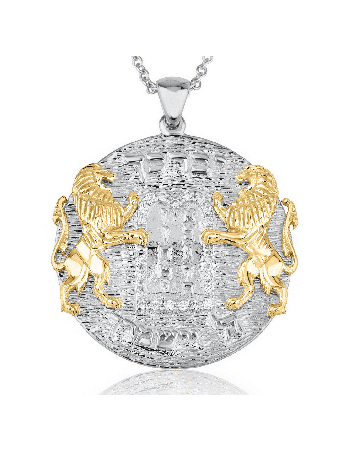 Superbe collier des dix commandements en or blanc 14 carats, ajoutez une chaîne 14 carats, est