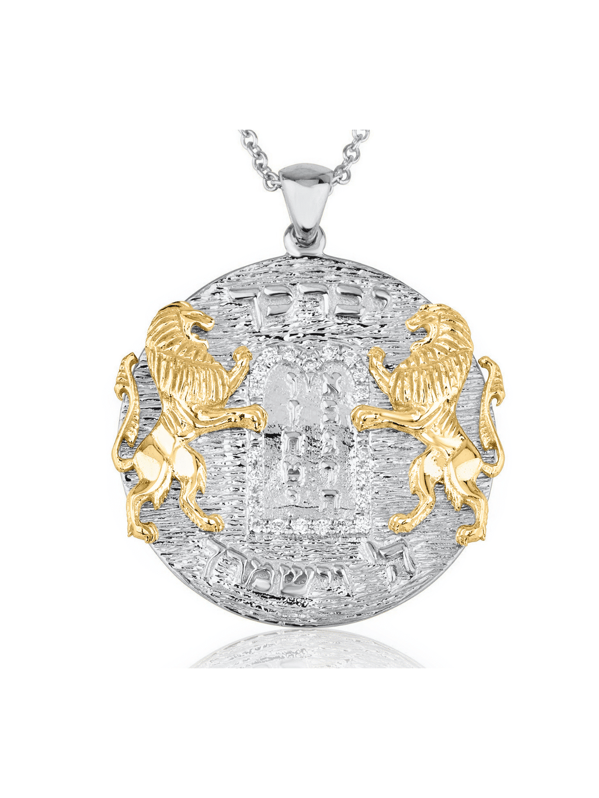 Stunning 14K White Gold Ten Commandments Necklace , Add 14K Chain , Is