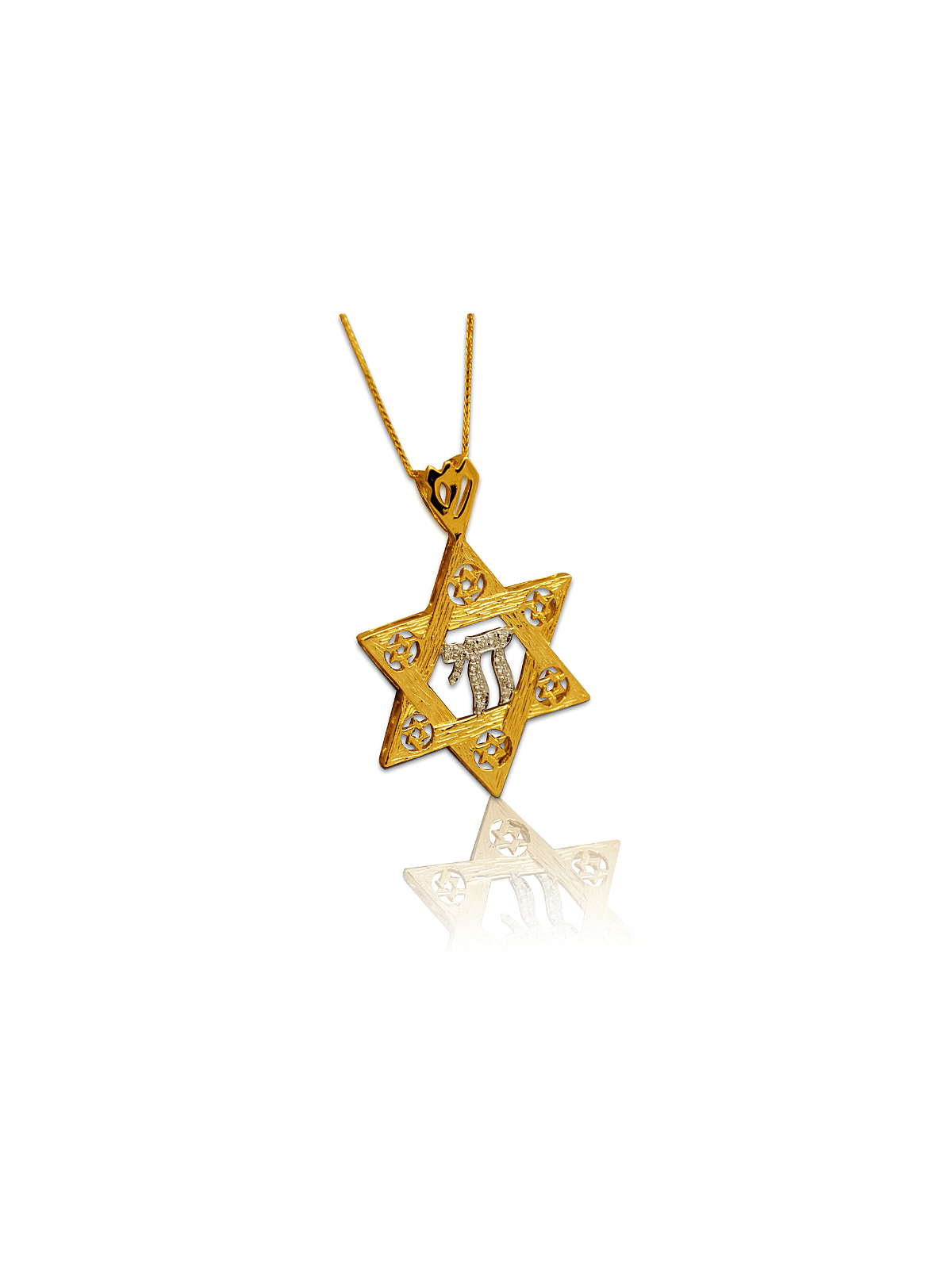14K Belle étoile de David Chai Collier , Cadeaux Tu B'Av , Ju israélien