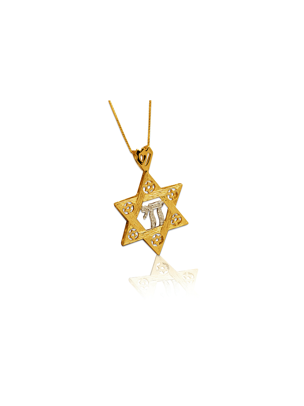 14K Belle étoile de David Chai Collier , Cadeaux Tu B'Av , Ju israélien