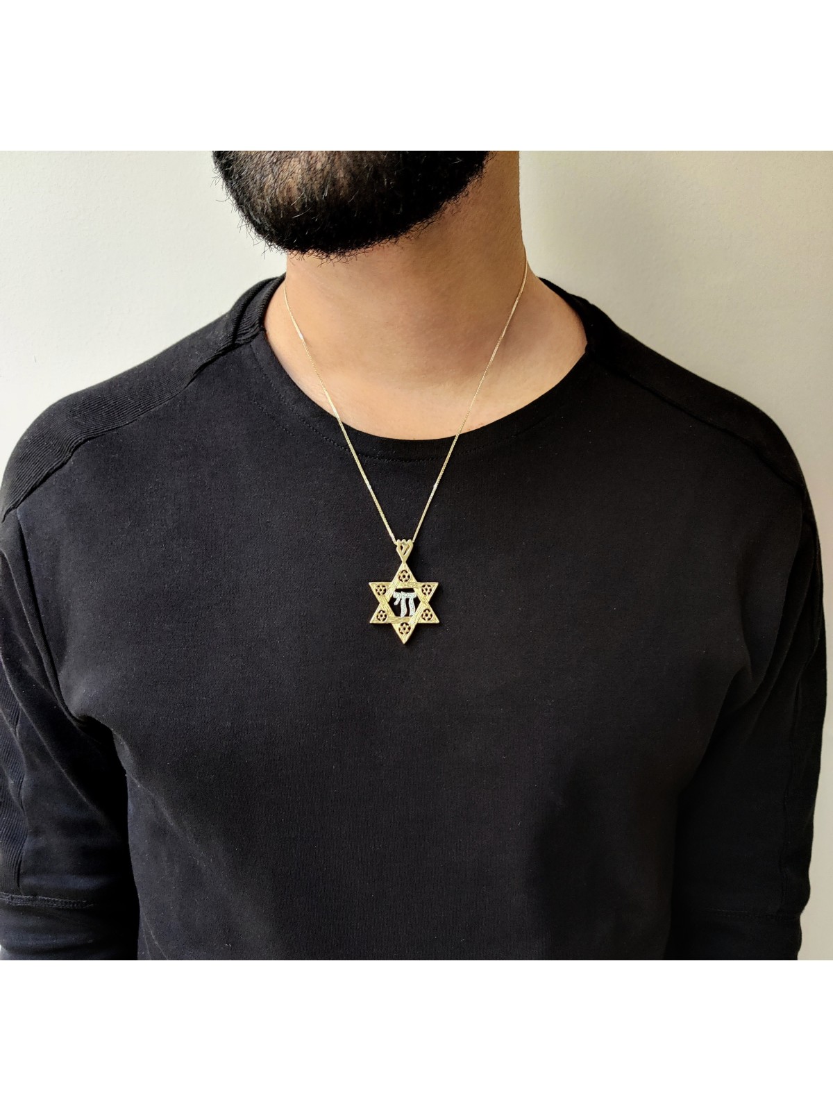 14K Beautiful Star of David Chai Necklace , Tu B'Av Gifts , Israeli Ju