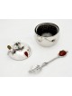 Small Honey Dish with Natural Carnelian Stone , Tu B'Av Gifts , Israel