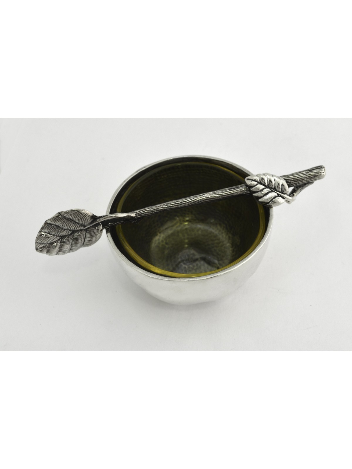 Small Honey Dish with Natural Carnelian Stone , Tu B'Av Gifts , Israel