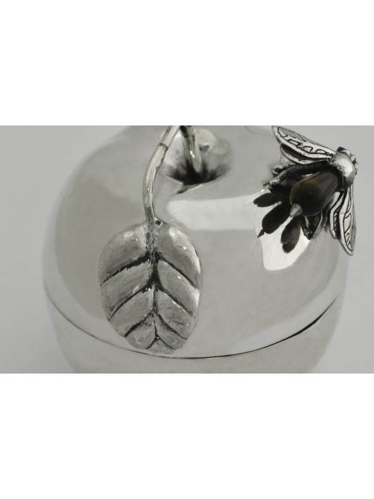 Small Honey Dish with Natural Carnelian Stone , Tu B'Av Gifts , Israel