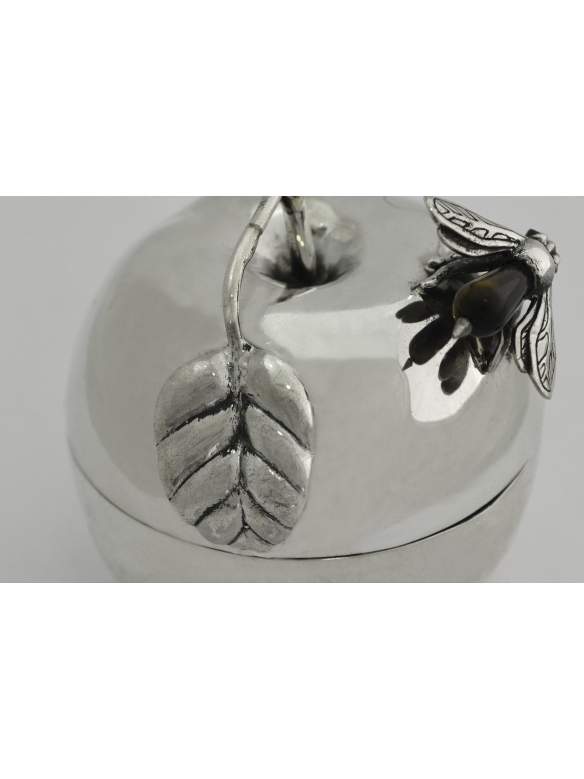 Small Honey Dish with Natural Carnelian Stone , Tu B'Av Gifts , Israel