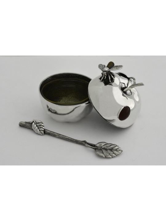 Small Honey Dish with Natural Carnelian Stone , Tu B'Av Gifts , Israel
